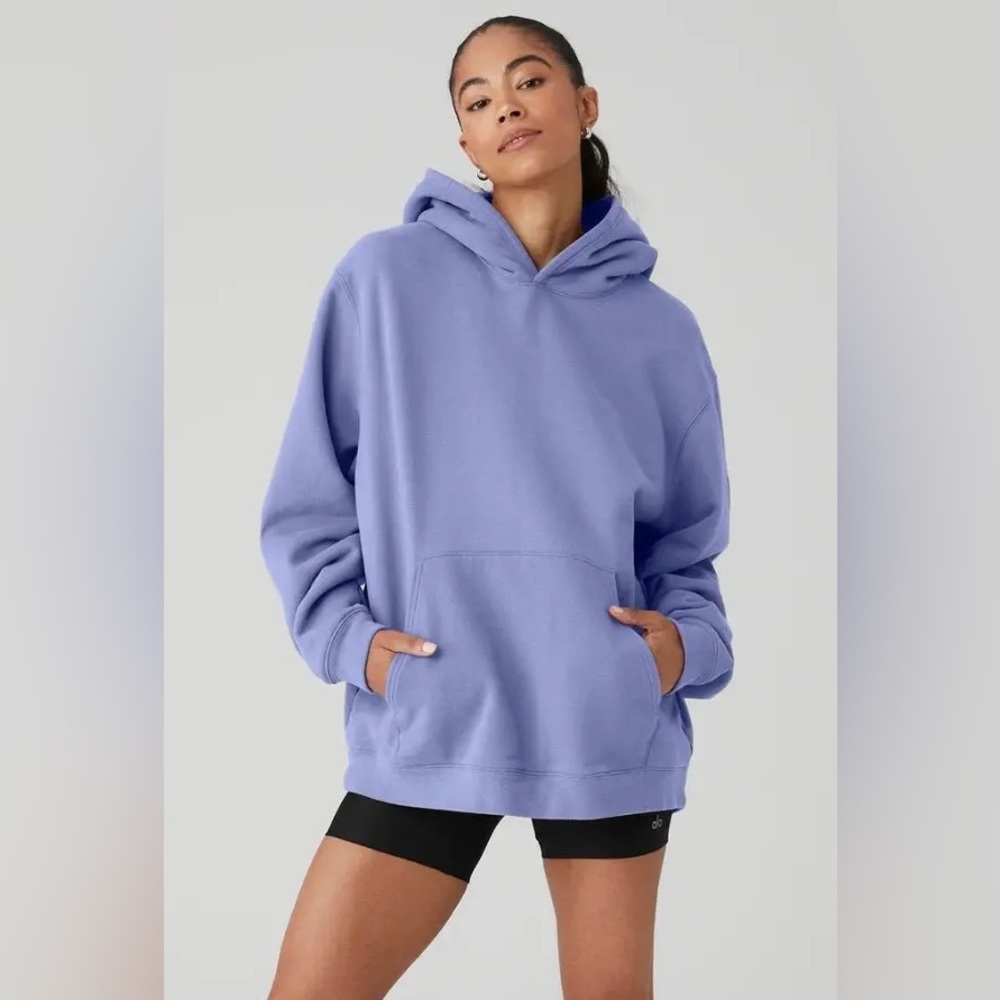 Alo Yoga Renown Heavy Weight Hoodie in infinity blue